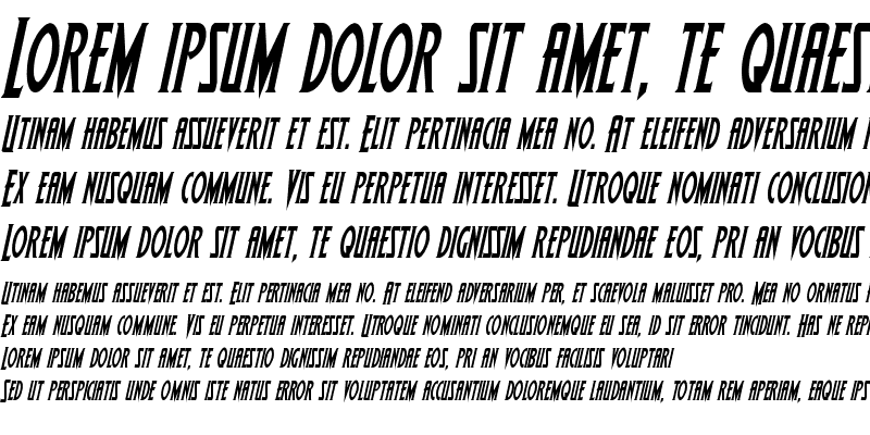 Sample of Wolf's Bane Condensed Italic Condensed Italic